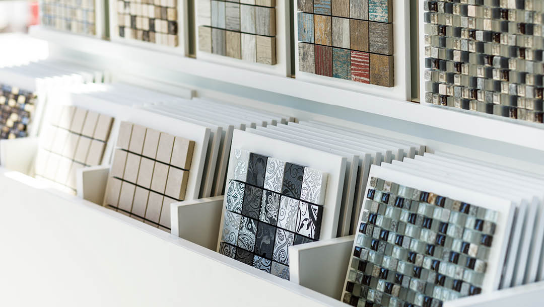 Mosaikfliesen in der Ausstellung von Schwarz & Sohn in Traunstein