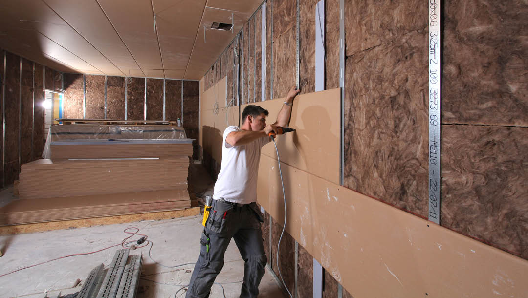 Schallschutzplatten für die Wand für den Innenausbau bei Schwarz & Sohn